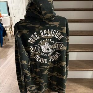 True Religion Green Camouflage Hoodie